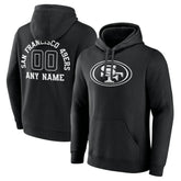 San Francisco 49ers Personalized Name & Number Pullover Hoodie - Black Hoodies