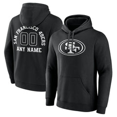 San Francisco 49ers Personalized Name & Number Pullover Hoodie - Black Hoodies