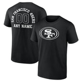 San Francisco 49ers Personalized Name & Number Monochrome T-Shirt - Black T-shirts