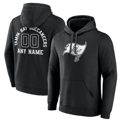 Tampa Bay Buccaneers Personalized Name & Number Pullover Hoodie - Black Hoodies