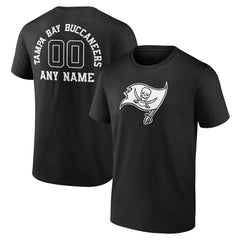 Tampa Bay Buccaneers Personalized Name & Number Monochrome T-Shirt - Black T-shirts