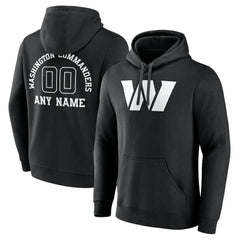 Washington Commanders Personalized Name & Number Pullover Hoodie - Black Hoodies