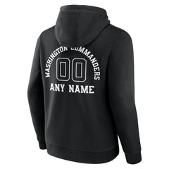 Washington Commanders Personalized Name & Number Pullover Hoodie - Black Hoodies