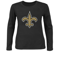 New Orleans Saints Women's Plus Size Long Sleeve T-Shirt - Black T-shirts