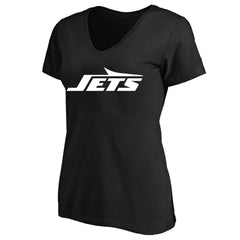 New York Jets Women's Plus Size V-Neck T-Shirt - Black T-shirts