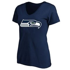 Seattle Seahawks Women's Plus Size V-Neck T-Shirt - College Navy T-shirts