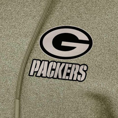 Green Bay Packers Antigua Women's Justice Pullover Hoodie - Olive Hoodies