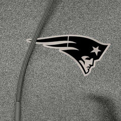 New England Patriots Antigua Women's Justice Pullover Hoodie - Heather Black Hoodies
