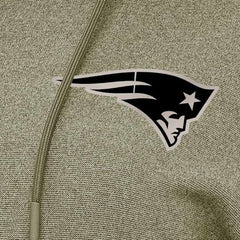 New England Patriots Antigua Women's Justice Pullover Hoodie - Olive Hoodies