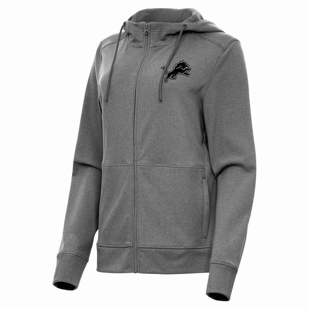 Detroit Lions Antigua Women's Seeker Full-Zip Hoodie Jacket - Heather Black Hoodies
