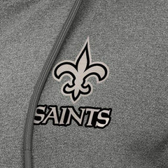 New Orleans Saints Antigua Women's Seeker Full-Zip Hoodie Jacket - Heather Black Hoodies
