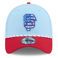 San Francisco Giants New Era 2025 Fourth of July 39THIRTY Flex Hat - Light Blue/Red Hats