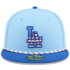 Los Angeles Dodgers New Era 2025 Fourth of July 59FIFTY Fitted Hat - Light Blue/Royal Hats