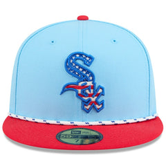 Chicago White Sox New Era 2025 Fourth of July 59FIFTY Fitted Hat - Light Blue/Red Hats