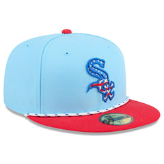 Chicago White Sox New Era 2025 Fourth of July 59FIFTY Fitted Hat - Light Blue/Red Hats