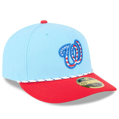 Washington Nationals New Era 2025 Fourth of July Low Profile 59FIFTY Fitted Hat - Light Blue/Red Hats