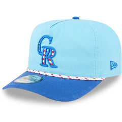Colorado Rockies New Era 2025 Fourth of July Golfer Snapback Hat - Light Blue/Blue Hats
