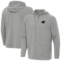 Carolina Panthers Antigua Effortless Full-Zip Hoodie Jacket - Heather Gray Hoodies