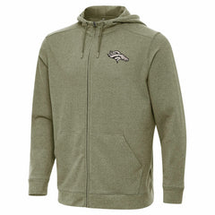 Denver Broncos Antigua Effortless Full-Zip Hoodie Jacket - Olive Hoodies