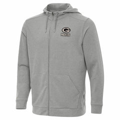 Green Bay Packers Antigua Effortless Full-Zip Hoodie Jacket - Heather Gray Hoodies