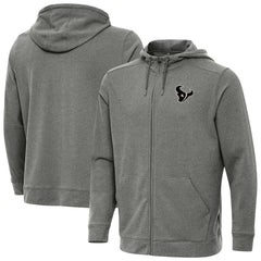 Houston Texans Antigua Effortless Full-Zip Hoodie Jacket - Heather Black Hoodies