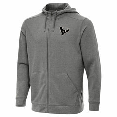 Houston Texans Antigua Effortless Full-Zip Hoodie Jacket - Heather Black Hoodies