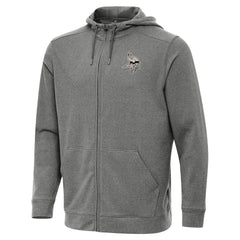 Minnesota Vikings Antigua Effortless Full-Zip Hoodie Jacket - Heather Black Hoodies