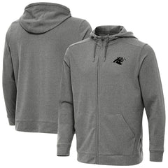 Carolina Panthers Antigua Effortless Full-Zip Hoodie Jacket - Heather Black Hoodies