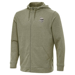 Minnesota Vikings Antigua Effortless Full-Zip Hoodie Jacket - Olive Hoodies
