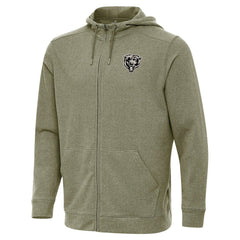 Chicago Bears Antigua Effortless Full-Zip Hoodie Jacket - Olive Hoodies