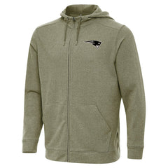 New England Patriots Antigua Effortless Full-Zip Hoodie Jacket - Olive Hoodies