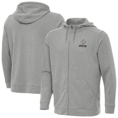 New Orleans Saints Antigua Effortless Full-Zip Hoodie Jacket - Heather Gray Hoodies