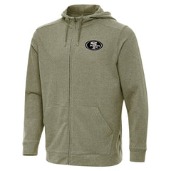 San Francisco 49ers Antigua Effortless Full-Zip Hoodie Jacket - Olive Hoodies