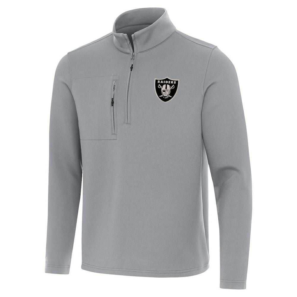 Las Vegas Raiders Antigua Insider Quarter-Zip Jacket - Gray Jackets