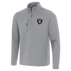 Las Vegas Raiders Antigua Insider Quarter-Zip Jacket - Gray Jackets