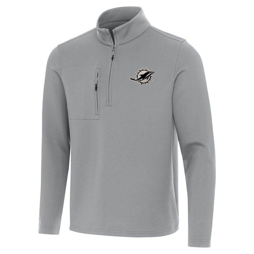 Miami Dolphins Antigua Insider Quarter-Zip Jacket - Gray Jackets