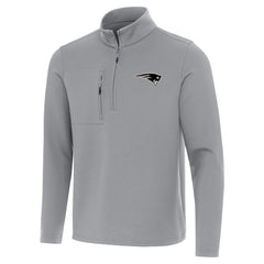New England Patriots Antigua Insider Quarter-Zip Jacket - Gray Jackets