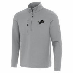 Detroit Lions Antigua Insider Quarter-Zip Jacket - Gray Jackets