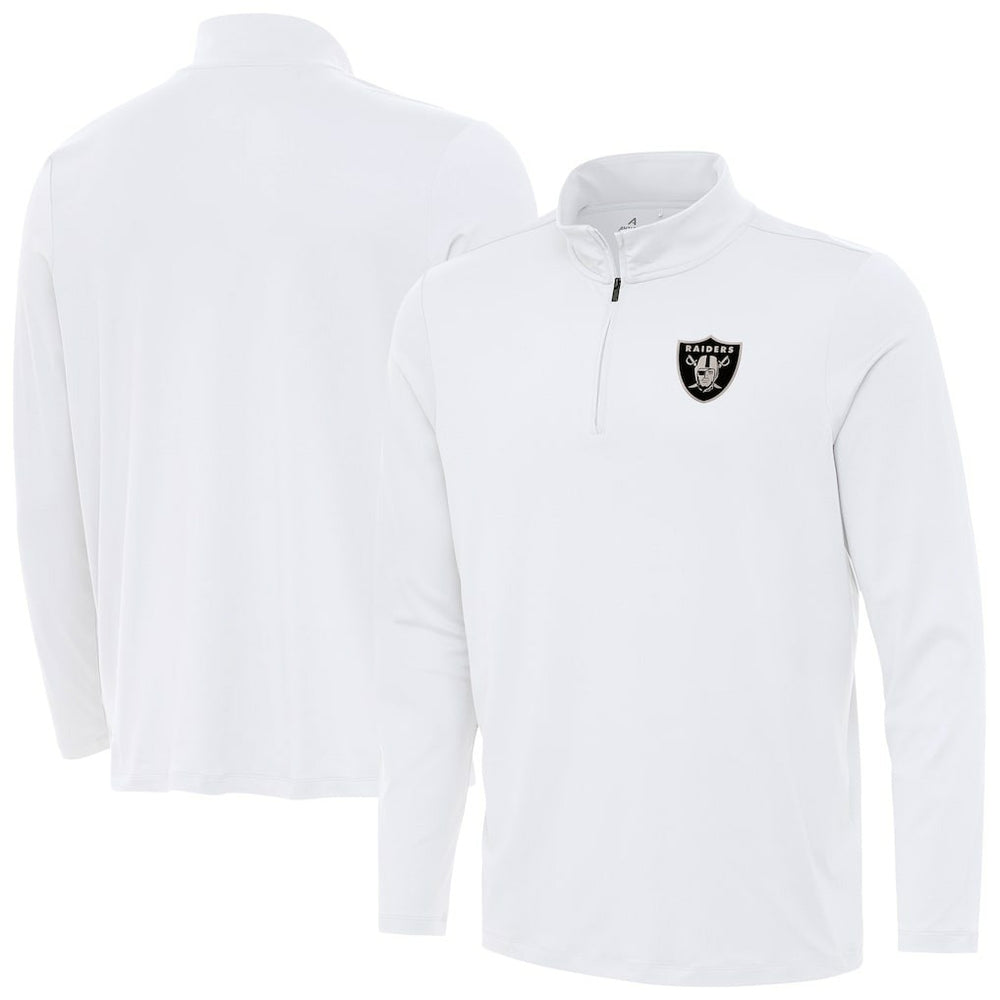 Las Vegas Raiders Antigua Reprocess Quarter-Zip Top - White Tops