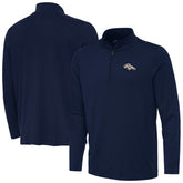 Denver Broncos Antigua Reprocess Quarter-Zip Top - Navy Tops
