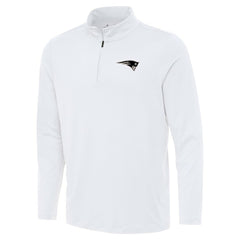 New England Patriots Antigua Reprocess Quarter-Zip Top - White Tops