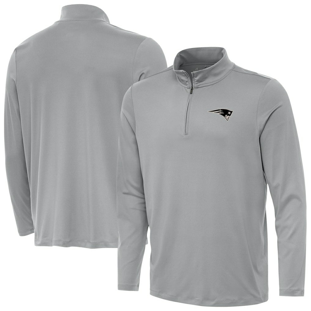 New England Patriots Antigua Reprocess Quarter-Zip Top - Gray Tops