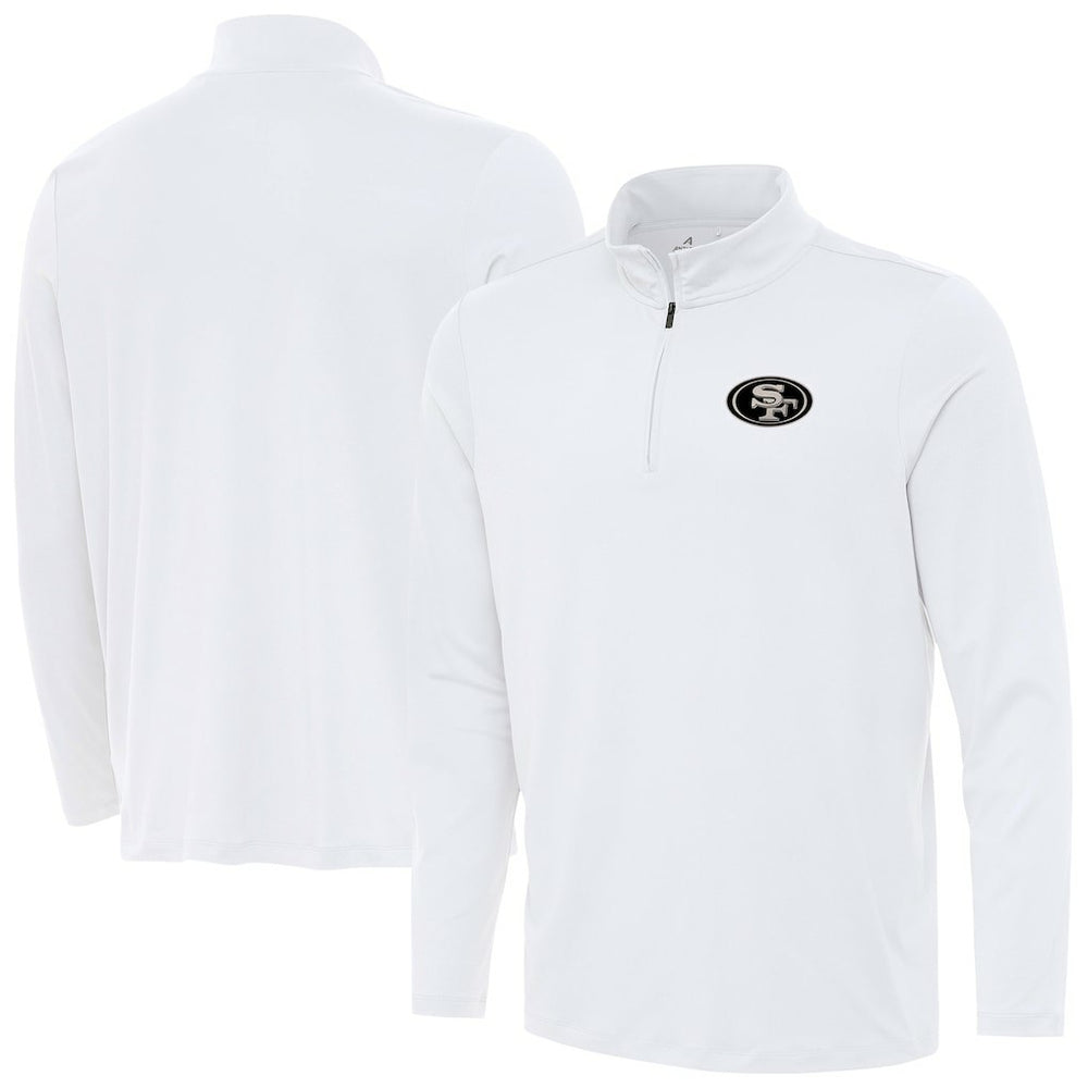 San Francisco 49ers Antigua Reprocess Quarter-Zip Top - White Tops