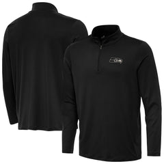 Seattle Seahawks Antigua Reprocess Quarter-Zip Top - Black Tops