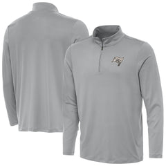Tampa Bay Buccaneers Antigua Reprocess Quarter-Zip Top - Gray Tops
