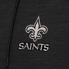 New Orleans Saints Antigua Spikes Raglan Quarter-Zip Hoodie - Heather Black Hoodies