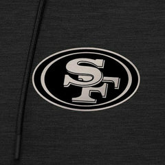 San Francisco 49ers Antigua Spikes Raglan Quarter-Zip Hoodie - Heather Black Hoodies
