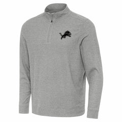 Detroit Lions Antigua Subtle Quarter-Zip Top - Heather Gray Tops