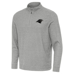 Carolina Panthers Antigua Subtle Quarter-Zip Top - Heather Gray Tops