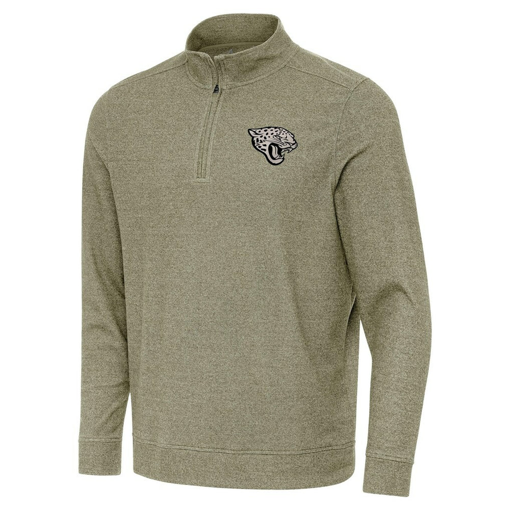 Jacksonville Jaguars Antigua Subtle Quarter-Zip Top - Heather Olive Tops